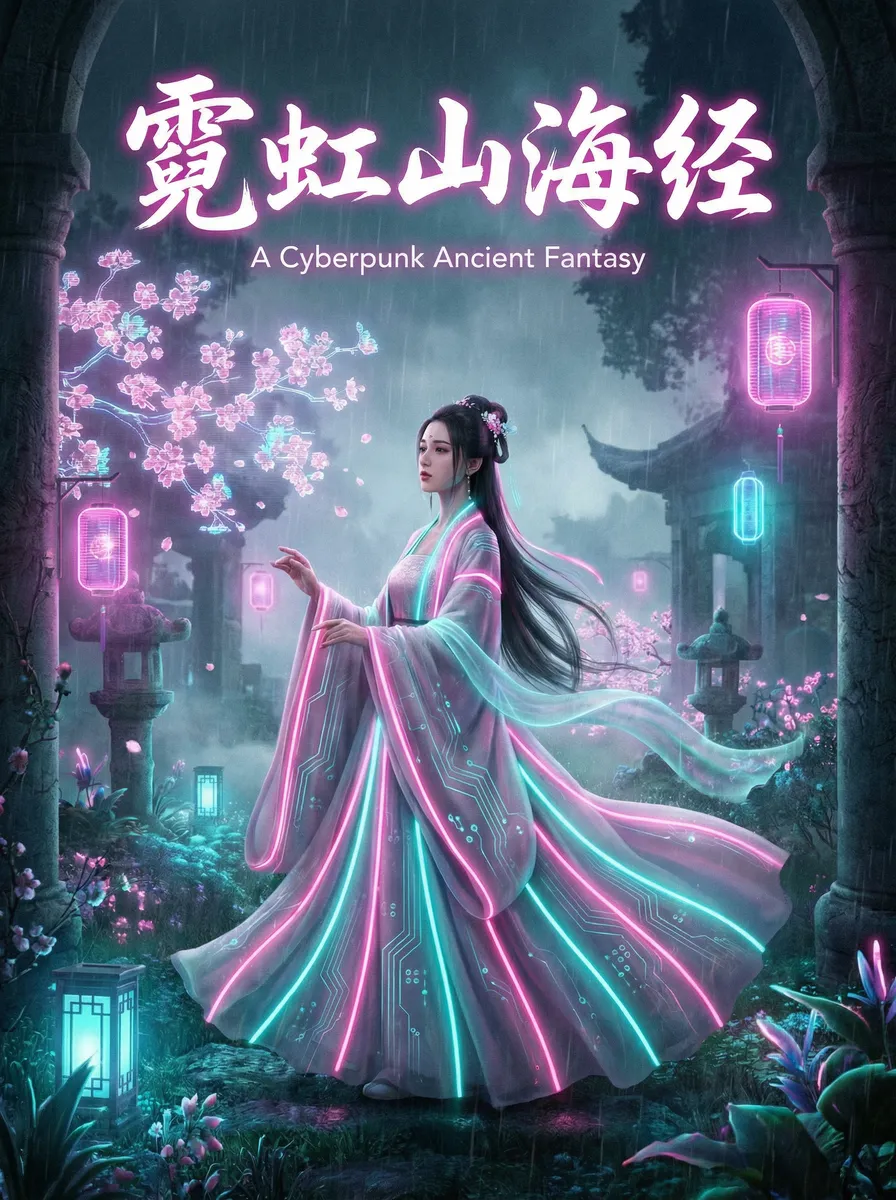 原神甘雨被史莱姆注入图片 古风奇缘短剧 - 霓虹山海经海报